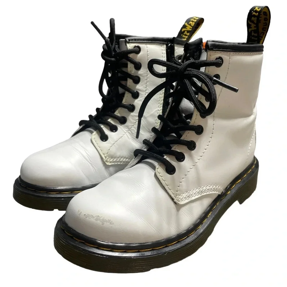 Dr. Martens White Combat Kids Boots 1460 Toddler size 13